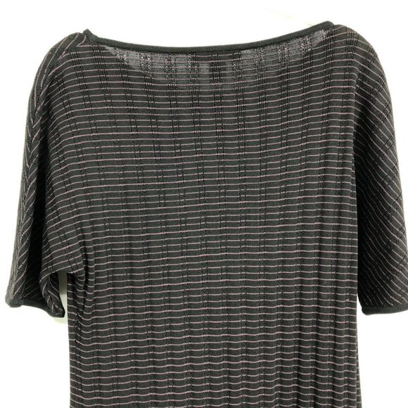 St. John Collection Black & Engineered Ombré Rib Short Sleeve Shift Dress size 6 - Picture 15 of 16